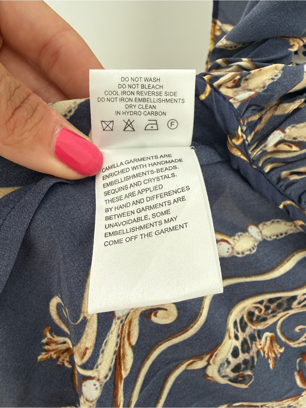 Camilla Navy and Gold Print Mini Dress - Picture 5 of 6